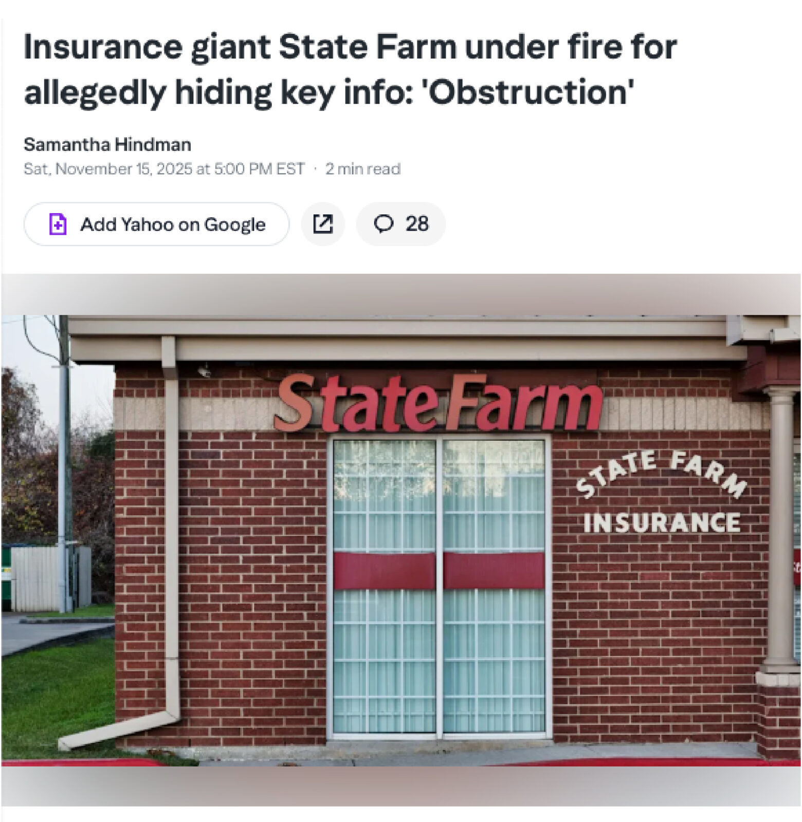 Insurance giant State Farm under fire for allegedly hiding key info ...