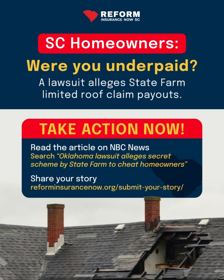 “It makes you feel like a sucker,” Hursh said. “Like I was foolish to have thought that the insurance company would hold up their end of the bargain.” 

Are you a South Carolinian who has had a legitimate insurance claim denied? We want to hear from you. Visit reforminsurancenow.org to share your story.