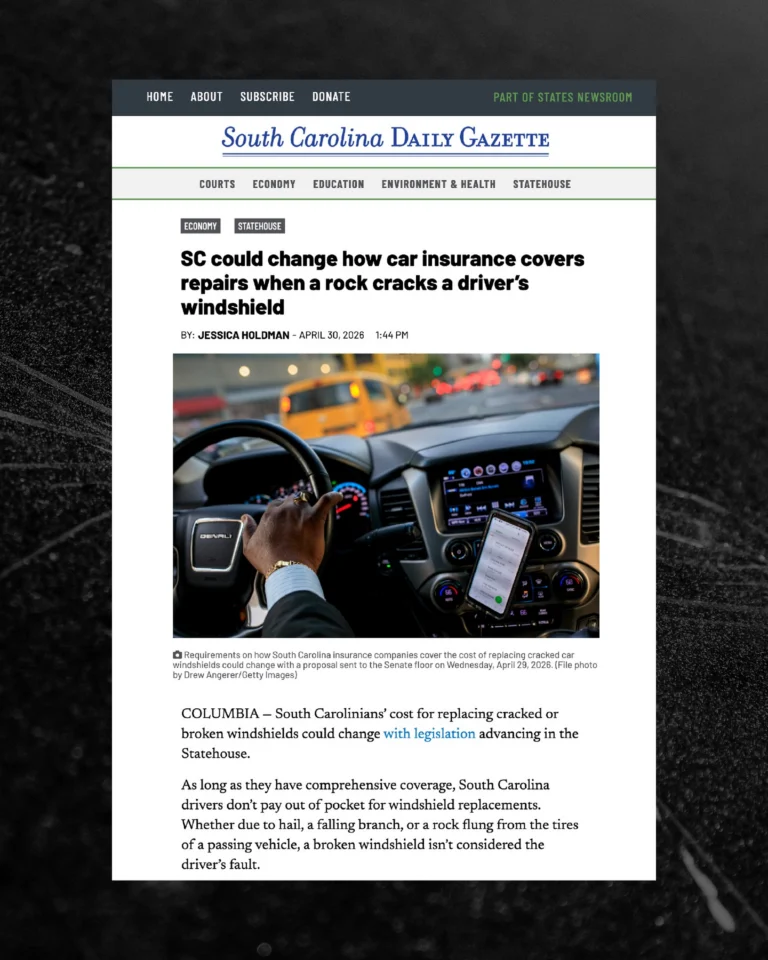"A single sentence buried inside a massive bill aimed at reducing insurance costs would flip that mandate for insurers into a choice for drivers: They could choose to pay for auto coverage that keeps windshields deductible-free. Or they could opt for a different plan.”

Rep. Joe White is spot on when he said, “The reason we mandated this years ago was not about insurance premiums, it was about safety…I also refuse to believe the insurance companies are going to lower their rates because we take away this windshield thing."