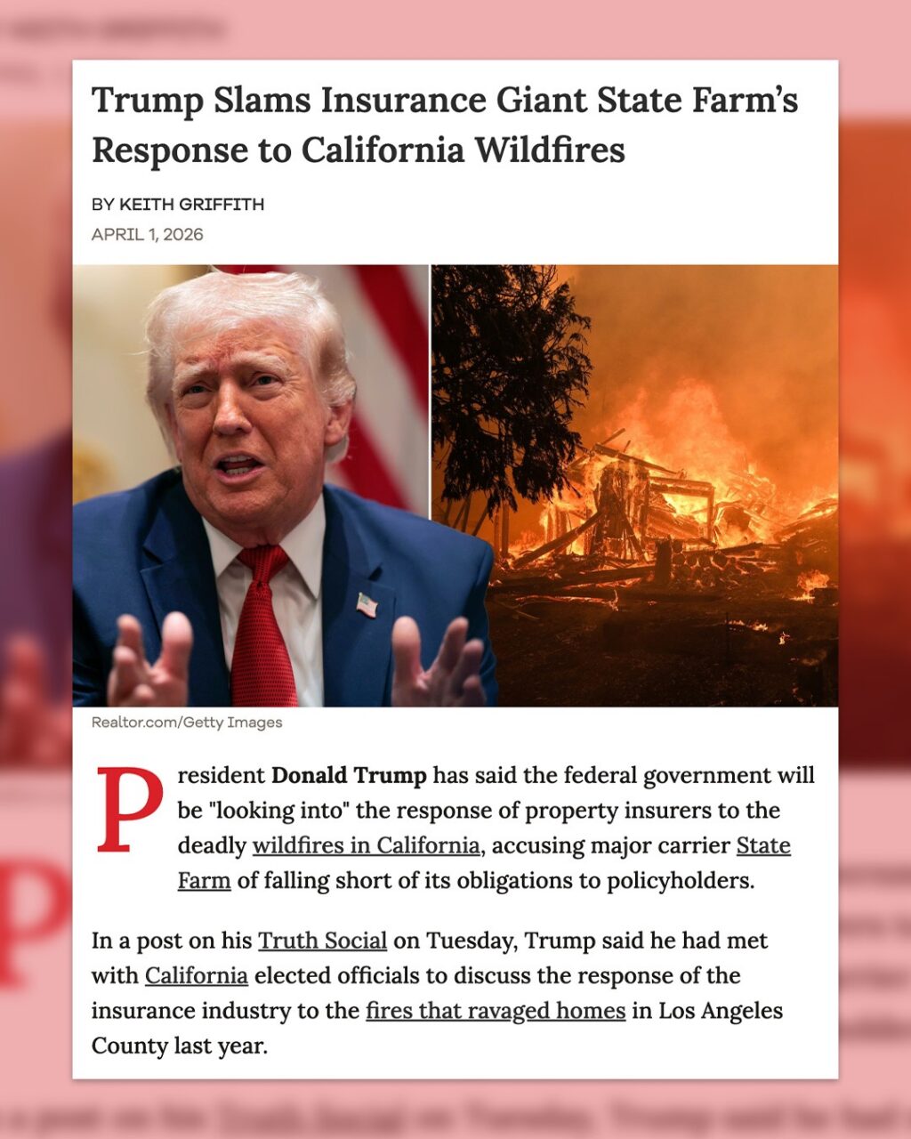 “Insurance Companies, in particular, State Farm, have been absolutely horrible to people that have been paying them large Premiums for years, only to find that when tragedy struck, these horrendous Companies were not there to help!”
- President DONALD J. TRUMP
 
It’s time to stand with President Trump and the people and against Big Insurance and special interests.

Check the link in our bio to read the story. 
#ReformInsuranceNowSC