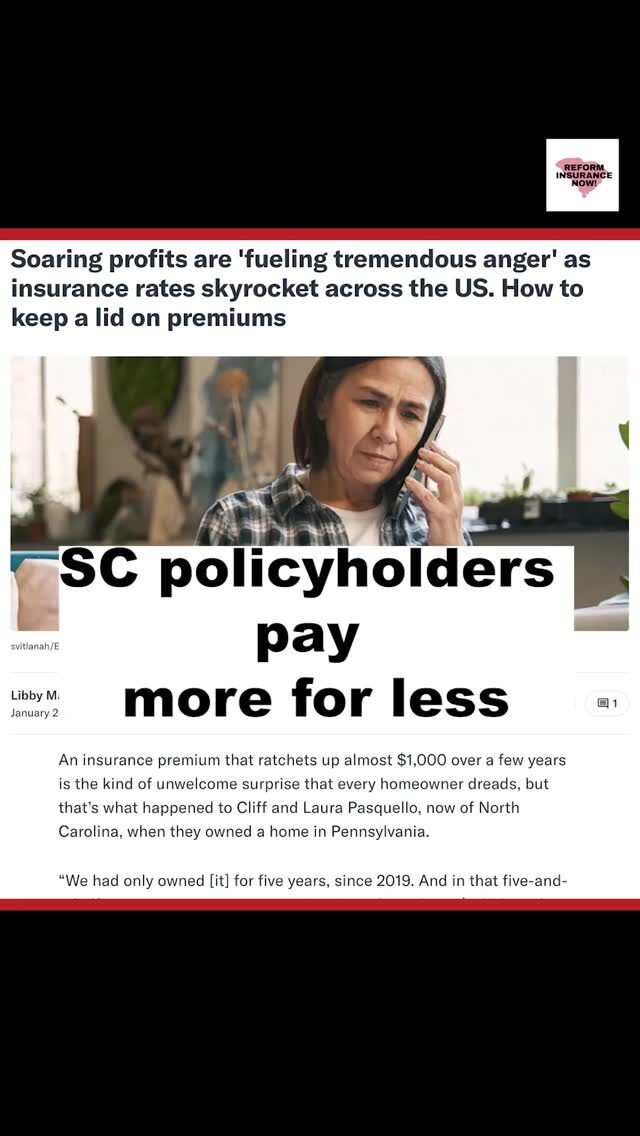 Premiums keep rising while insurer profits surge, and South Carolina homeowners are left paying more for less peace of mind. 

Coverage should mean protection, not a battle to be treated fairly. South Carolina families deserve a system that works for policyholders, not against them.