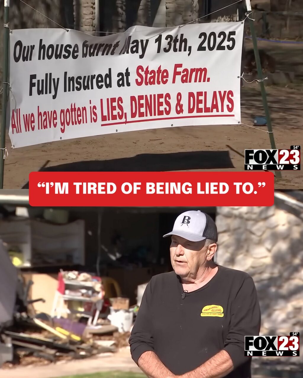 "I'm tired of being lied to...I just want my house back. I'm tired of the excuses and the lies and delays...."

It's not just happening in Oklahoma. Reform Insurance Now SC is pushing back against Big Insurance in South Carolina. 

Watch at the link in our bio. FOX23 Investigates: BA couple puts sign in yard accusing State Farm of delays after fire 

Do you have an insurance story? Click the link in our bio to share yours.