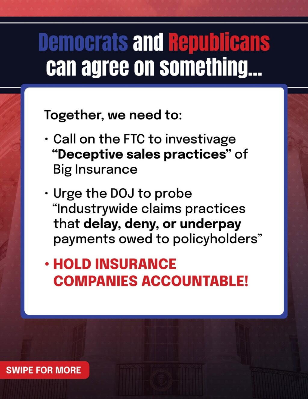 Both sides agree, Big Insurance must be held accountable!